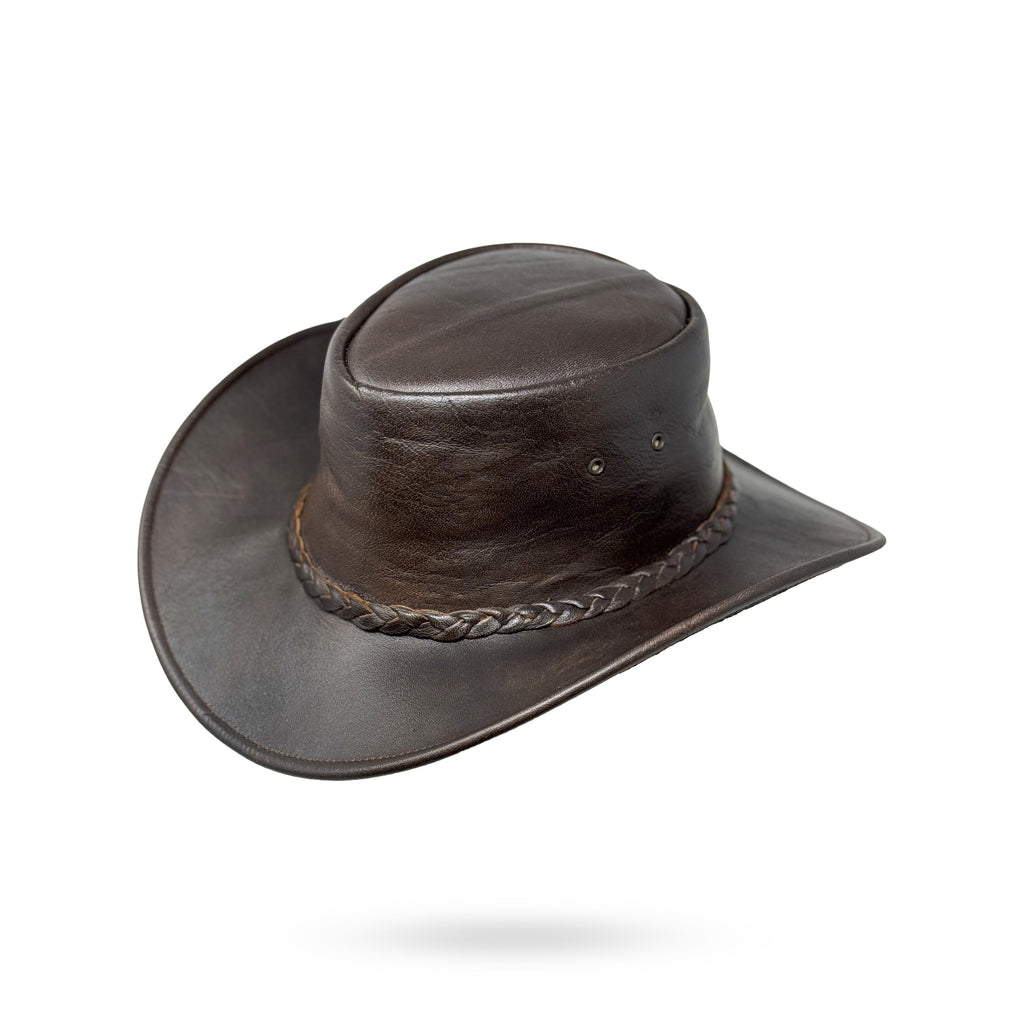 Wickelhut Lederhut Western Cowboy Unisex – Outdoor Hut für Reiten, Wandern & Abenteuer knautschbar