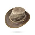 Lederhut Western Cowboy Unisex – Outdoor Hut für Reiten, Wandern & Abenteuer "Crazy Grey"
