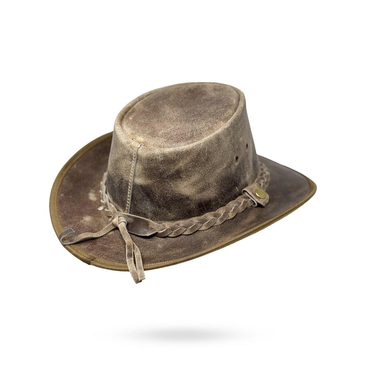 Lederhut Western Cowboy Unisex – Outdoor Hut für Reiten, Wandern & Abenteuer "Crazy Grey"
