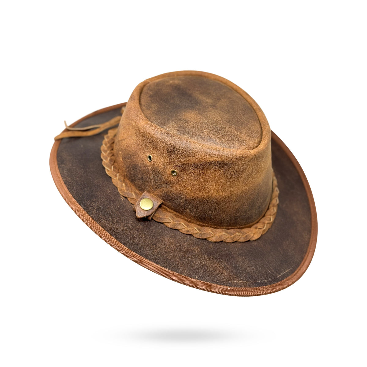 Lederhut Western Cowboy Unisex – Outdoor Hut für Reiten, Wandern & Abenteuer "Crazy Redish"
