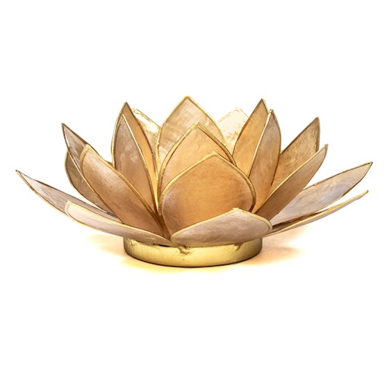Lotus-Teelichthalter Capiz – aus natürlicher Capiz-Muschel