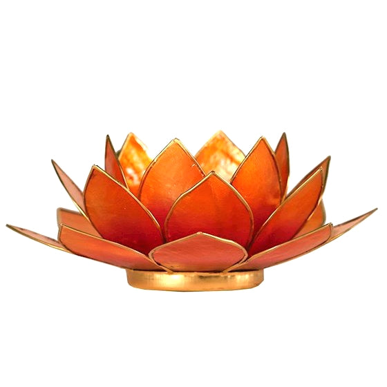 Lotus-Teelichthalter Capiz – aus natürlicher Capiz-Muschel