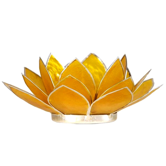 Lotus-Teelichthalter Capiz – aus natürlicher Capiz-Muschel