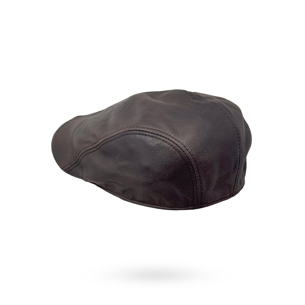 Herren Schiebermütze Flatcap Mütze Echt Leder Ledermütze Kappe Cap Schirmmütze Braun