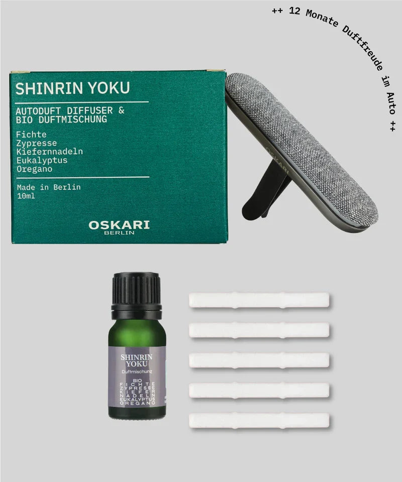 Oskari – Autoduft-Set „Shinrin Yoku“ – Waldduft für natürliche Entspannung unterwegs