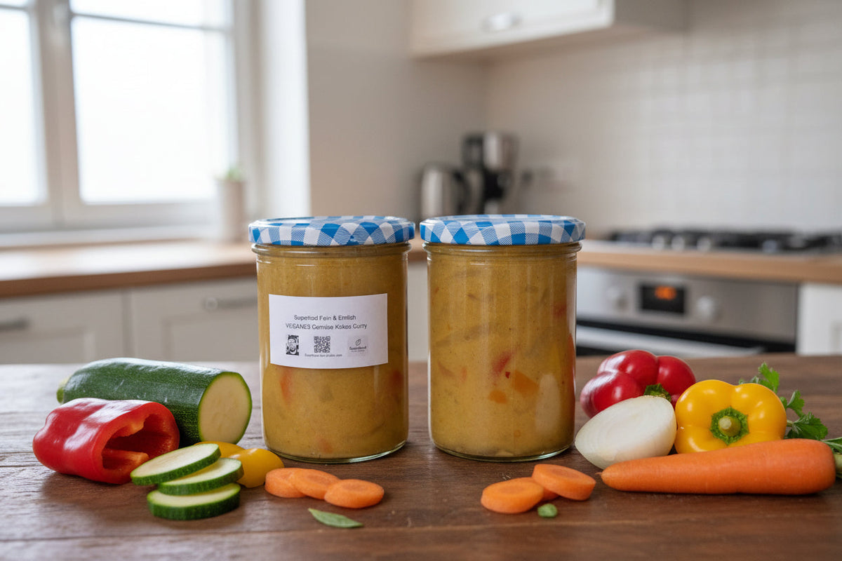 🍛 Veganes Gemüse-Curry mit Kokosmilch kaufen | Gesundes Fertiggericht im Glas | Superfood – fein & ehrlich 400 g