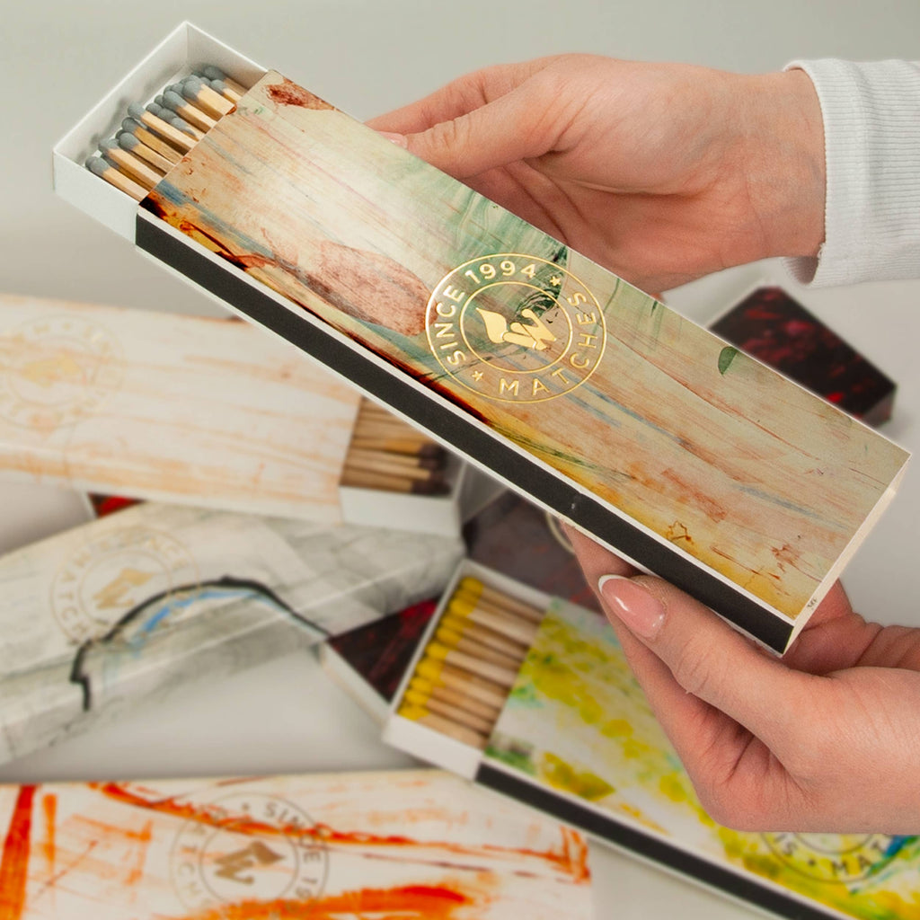 "ART" Premium Streichhölzer – Handbemalte Design-Streichhölzer, Unikat & nachhaltig