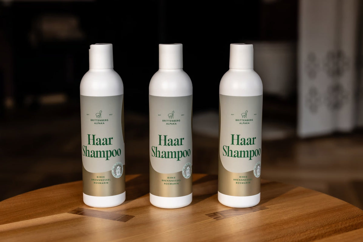 Brittenberg Alpaka - Haarshampoo - Birke - mit Keratin aus Alpakawolle