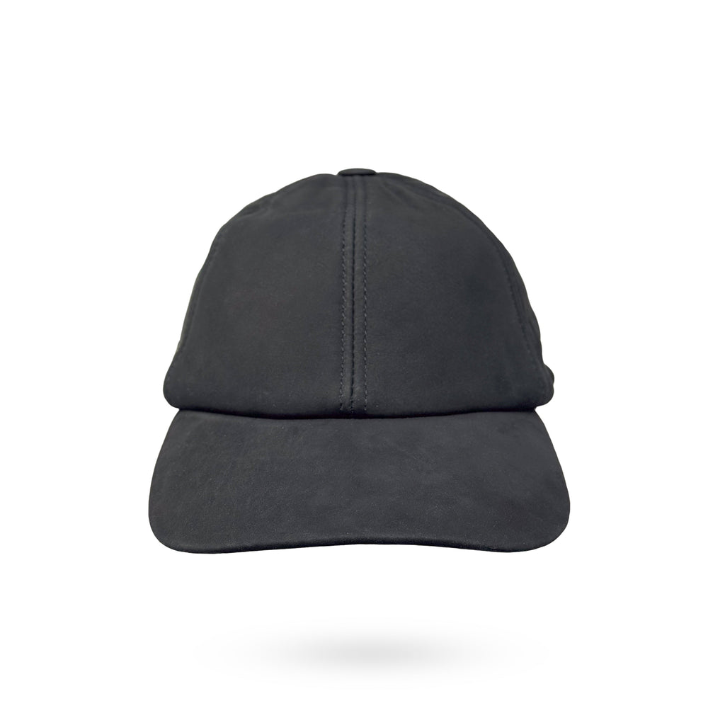 Baseball Cap Leder Outdoor Biker Kappe Lederkappe Unisex Schwarz Nubukleder