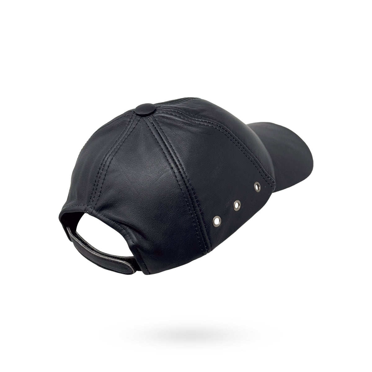 Baseball Cap Leder Outdoor Biker Kappe Lederkappe Käppi Unisex Schwarz