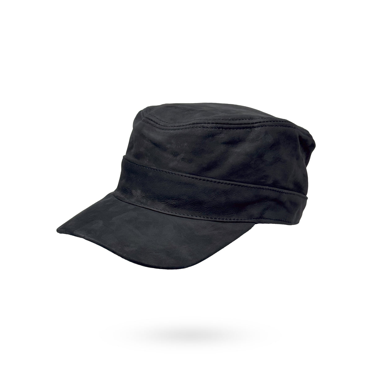 Herren Basecap Echt Leder Schildmütze Mützen Kappe Baseball Cap schwarz Nubuk