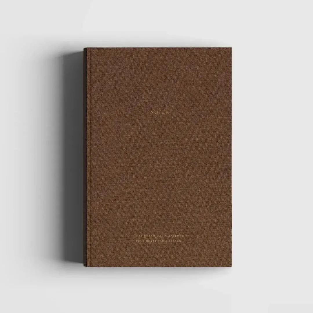 Notizbuch -  aus braunem Leinen und Gold