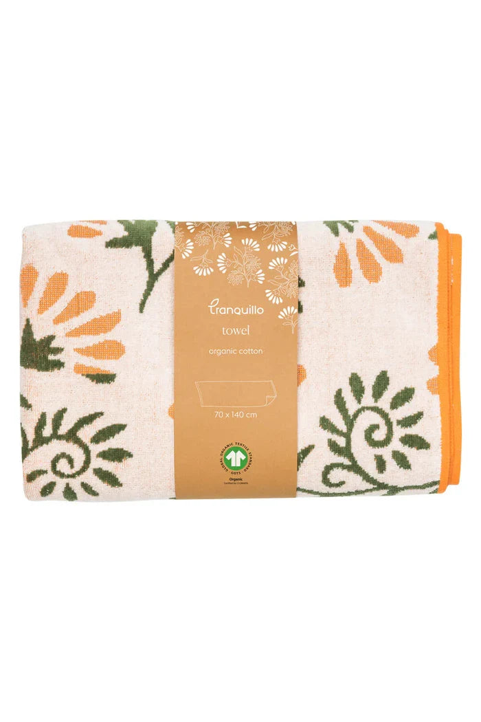 Badetuch FLORAL aus Bio-Baumwolle – weich, saugstark & GOTS-zertifiziert | Tranquillo