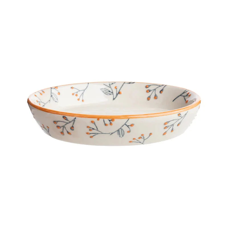 Seifenschale ROMANTIC aus Steinzeug – handgestempelt & floral | Tranquillo