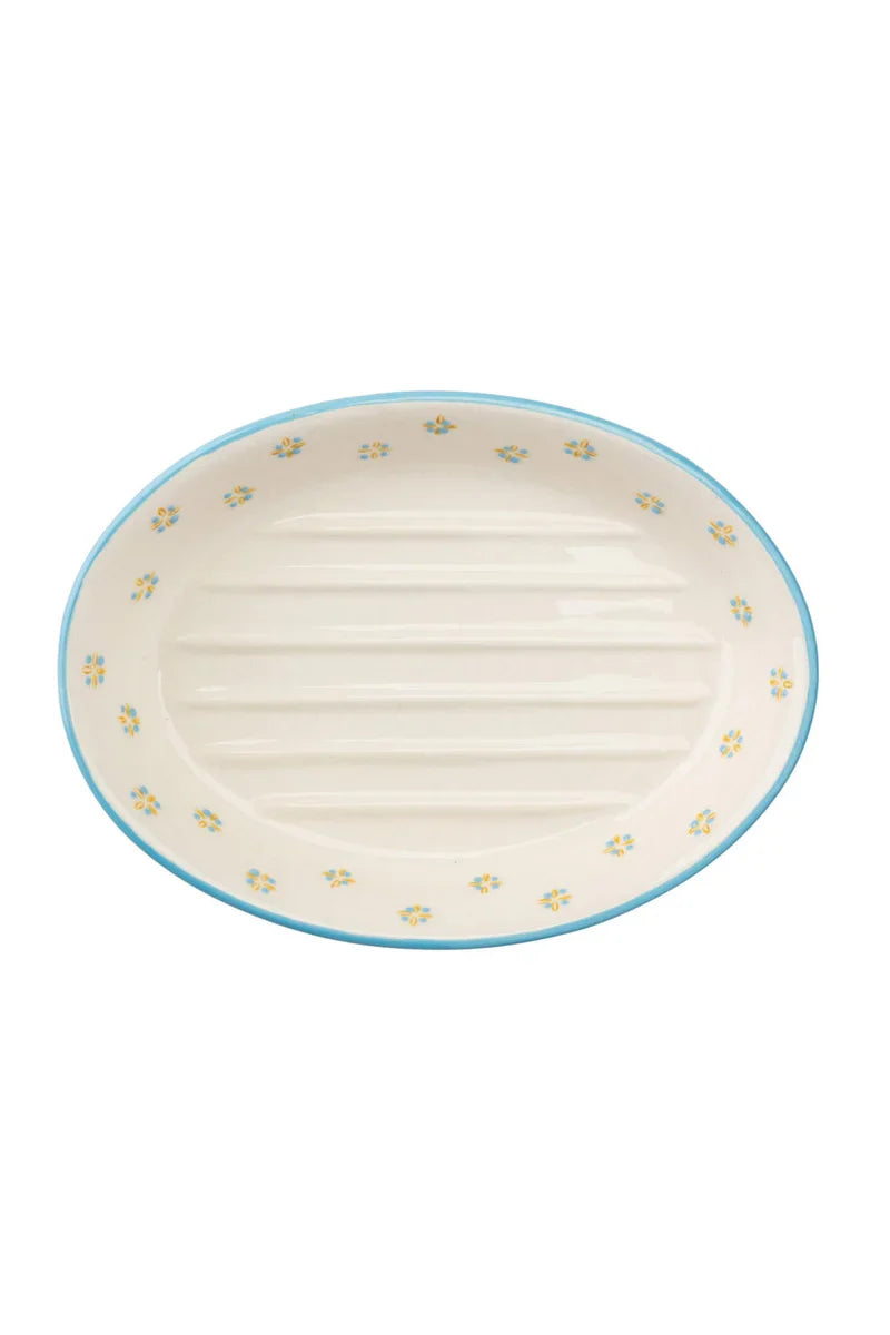Seifenschale RETRO aus Steinzeug – handgestempelt & Vintage-Design | Tranquillo