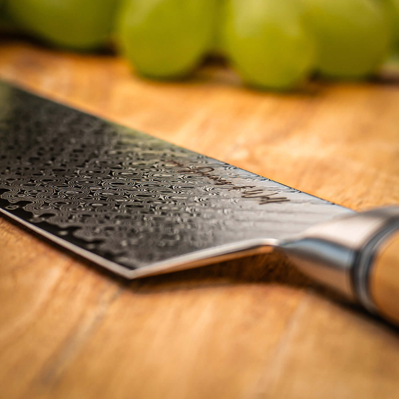 Damast-Santokumesser "Olive"