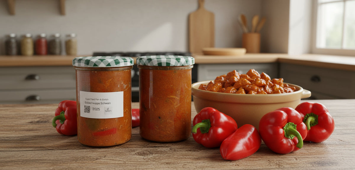 🍲 Schweine-Gulasch-Suppe hausgemacht | Herzhaft & Deftig im Glas | Superfood – fein & ehrlich 400 g